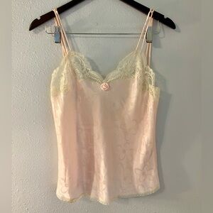 Vintage Christian Dior Lingerie Set in pink satin & lace - Small